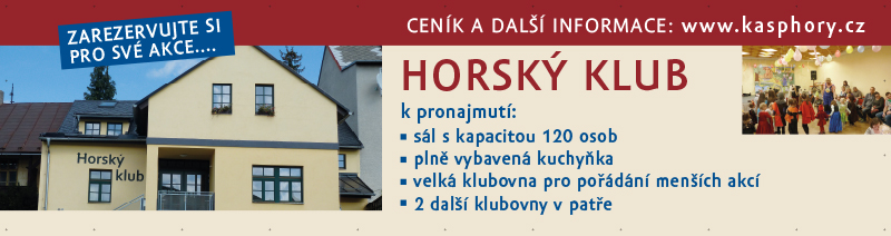 banner s informacemi o pronájmu Horského klubu